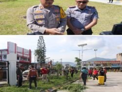 Kapolres Toba AKBP Wahyu Indrajaya Ajak Semua Pihak Untuk Bersih – Bersih Venue Sambut F1H20