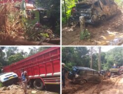 Bencana Longsor Di Jalan Lintas  Sumatera Di Taput, 6 Unit Mobil tertimpa Tanah Dan 1 Mobil Terseret Ke Sungai Dan 3 Orang Meninggal Dunia