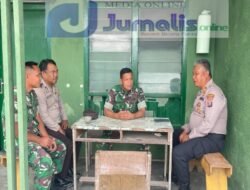 Sinergitas TNI – Polri, Polsek Lintong Nihuta Kunjungi Mako Koramil
