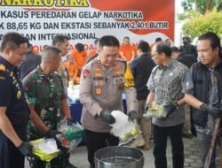 Pemusnahan Barang Bukti Narkoba Jaringan Internasional, Kapolda Riau : Sikat Habis Kampung Narkoba