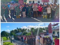 Koramil Leksula Gandeng Polri, Masyarakat Dan Siswa SMA 7 Namrole Laksanakan Karya Bakti Jumat Bersih
