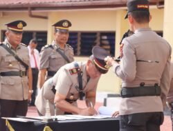 AKBP Ernis Sitinjak S.H, S.I.K, Pimpin Serah Terima Jabatan Lima Pejabat Polres Taput