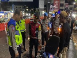 Patroli Blue Light Dan Cipta Kondisi Di Kabupaten Toba, Polisi Tindak Tegas Motor Tanpa Plat Nomor Dan Knalpot Brong