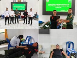 Perkuat Sinergi, Rutan Tarutung Turut Berpartisipasi Donor Darah Di Makodim 0210/TU Dalam Rangka HUT Ke-75 Kodam I/Bukit Barisan