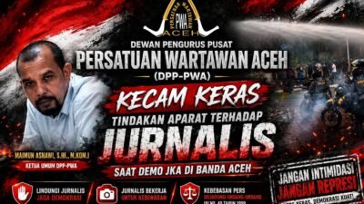 Aksi Damai Digelar Depan Kantor Gubenur, DPP-PWA Kecam Tindakan Aparat Terhadap Jurnalis