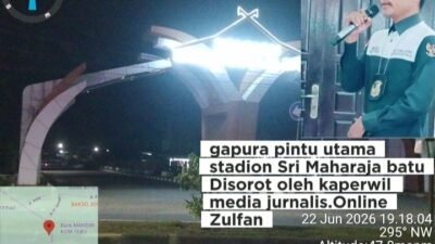 Diduga Pembangunan Gapura Pintu Utama Stadion Sri Maharaja Batu Tidak Sesuai Spesifikasi ‎