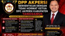 DPP AKPERSI Berhentikan Dengan Tidak Hormat Ketua DPC Tanggamus, Tegaskan Zero Tolerance Narkotika