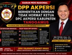 DPP AKPERSI Berhentikan Dengan Tidak Hormat Ketua DPC Tanggamus, Tegaskan Zero Tolerance Narkotika