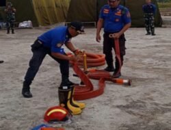 Perkuat Sinergi Dan Kesiapsiagaan, Pemkab Humbahas Gelar Pelatihan Pemadam Kebakaran Bagi Personel Yonif TP 955/Hoda Sihapaspili