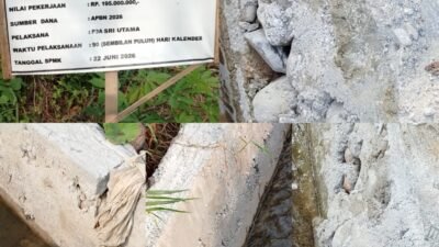 PROYEK P3-TGAI Desa Kutambaru Bencawan Disorot, Aktivis Minta APH Dan Dinas Terkait Turun Kelapangan