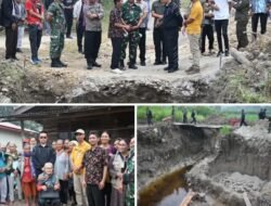 Bupati Humbahas Tinjau Progres Pembangunan Jembatan Merah Putih Di Desa Tapian Nauli