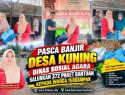 Pasca Banjir Desa Kuning, Dinas Sosial Agara Salurkan 372 Paket Bantuan Kepada Warga Terdampak